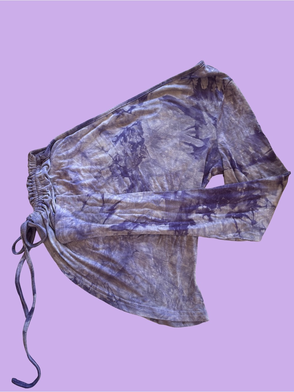 Superdown Purple Tie Dye One Shoulder Ruched Top